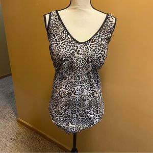 Women Catherines cheetah leopard print one piece bathing swimsuit plus size 24W